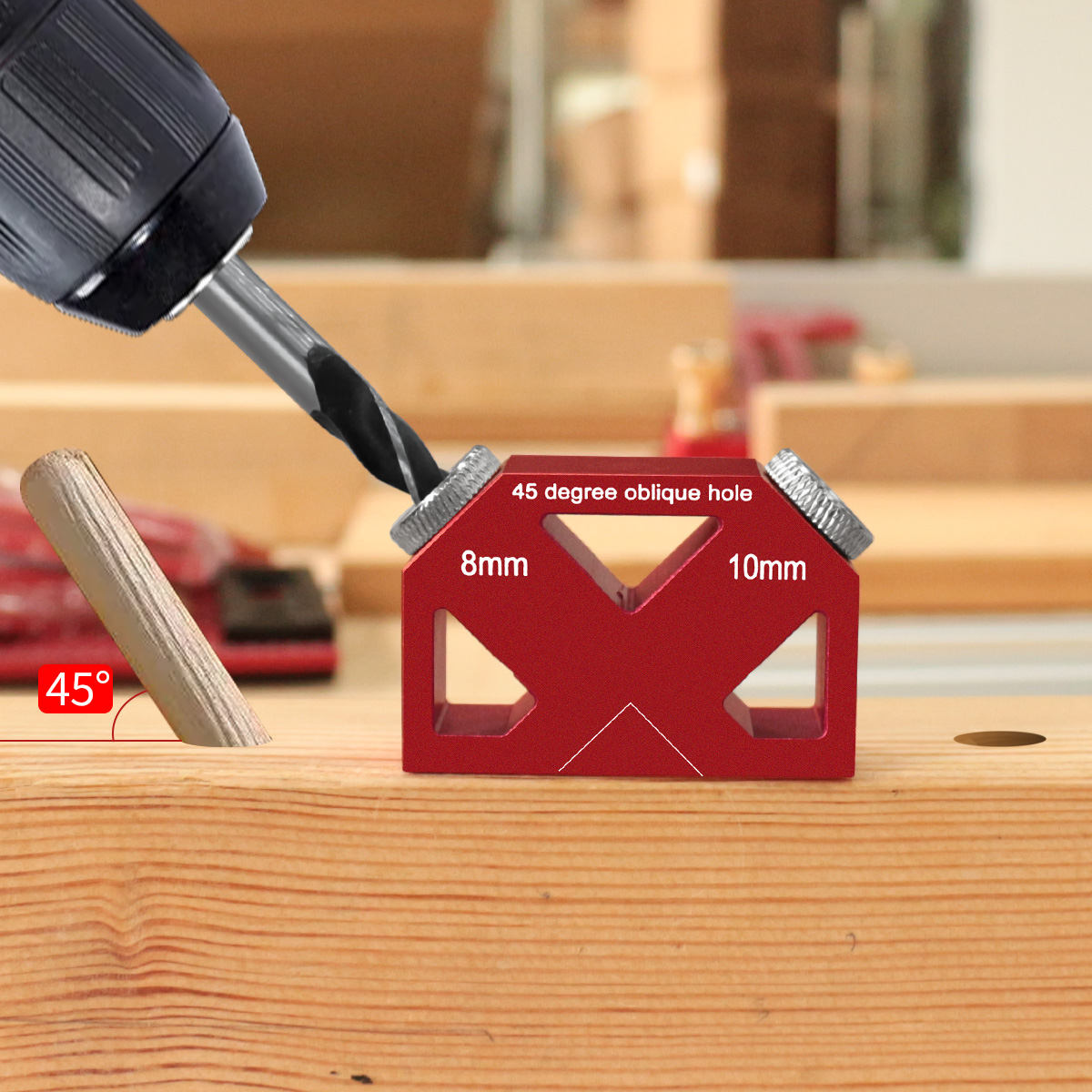Woodworking Hacks - 45 ° Açısal Delik Delme Pozisyonlayıcı,