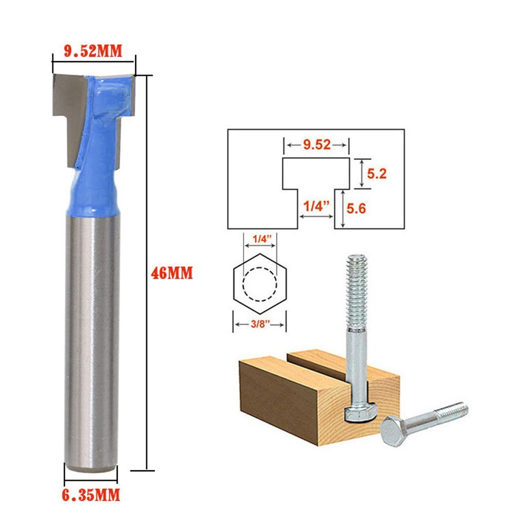 Router Bits For Woodworking - A11I 1/4 inç Shank T-Yuvası Kesici