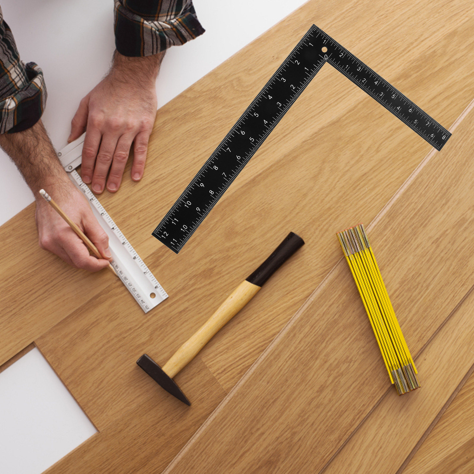 Woodworking Crafts - Paslanmaz Çelik L Köşe Cetveli Kompakt