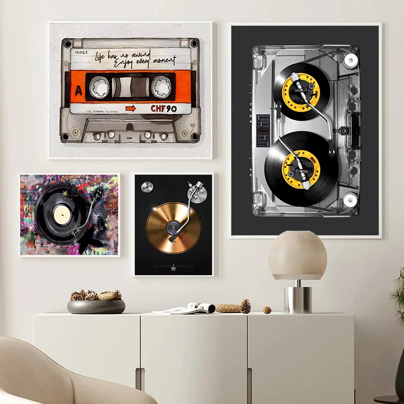 Turning Gouge Set - Kaset DJ pikap tuval posterler benzersiz