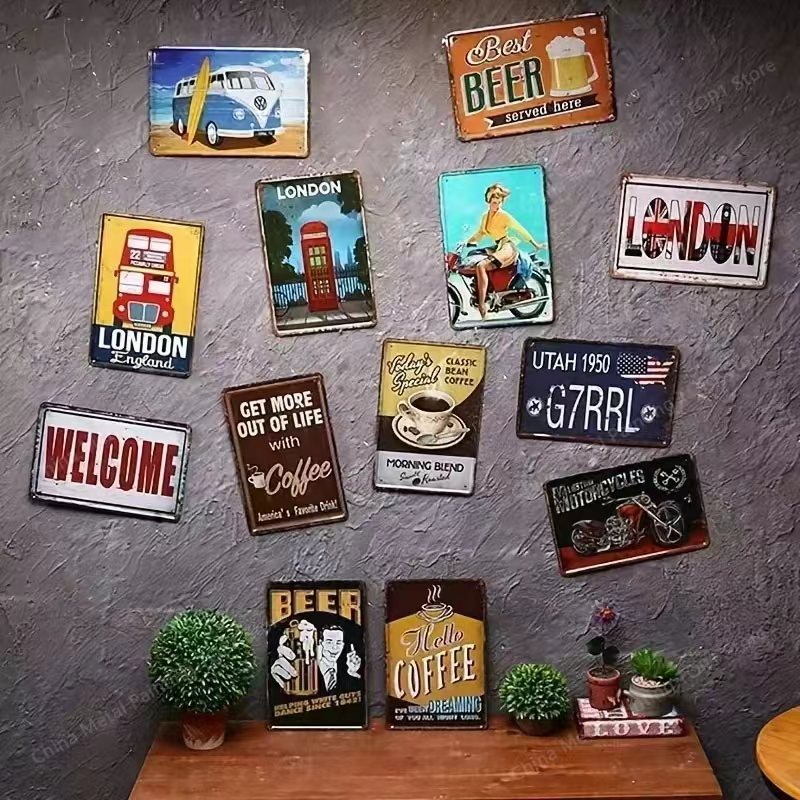 (2D Teneke tablo) Vintage 